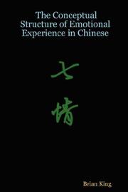 Cover of: Conceptual Structure of Emotional Experience in Chinese