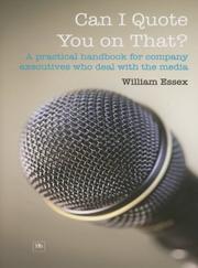 Cover of: Can I Quote You on That? by William Essex