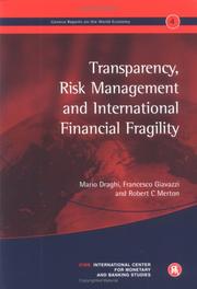 Transparency, risk management and international financial fragility by Mario Draghi, Francesco Giavazzi, Robert C. Merton