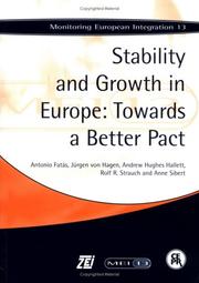 Cover of: Stability and Growth in Europe: Towards a Better Pact (Monitoring European Integation)