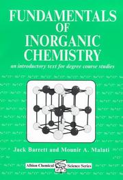 Cover of: Fundamentals of inorganic chemistry: an introductory text for degree course studies