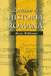 Cover of: Lectiones de Historia Romana by Rose Williams, Rose Williams