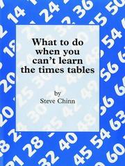 Cover of: What to Do When You Can't Learn the Times Table