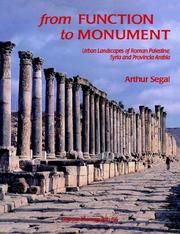 Cover of: From function to monument: urban landscapes of Roman Palestine, Syria, and Provincia Arabia