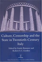 Cover of: Culture, Censorship and the State in Twentieth-Century Italy (Legenda) (Legenda)