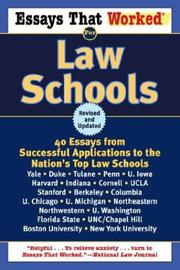 Cover of: Essays That Worked for Law Schools: 40 Essays from Successful Applications to the Nation's Top Law Schools