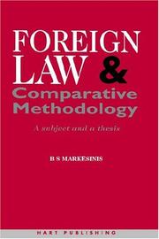 Cover of: Foreign law and comparative methodology by B. S. Markesinis