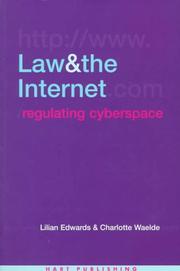 Cover of: Law and the Internet: Regulating Cyberspace