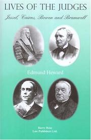 Cover of: Lives of the Judges: Jessel, Cairns, Bowen And Bramwell