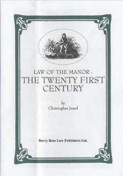 Cover of: Law of the manor: the twenty first century