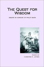 Cover of: The Quest for Wisdom Essays in Honour of Philip Budd by Christine E. Joynes
