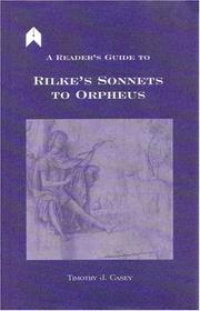 Cover of: A Reader's Guide to Rilke's Sonnets to Orpheus (Arlen Academic)