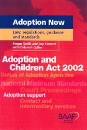 Cover of: Adoption Now by Fergus Smith, Roy Stewart, Deborah Cullen