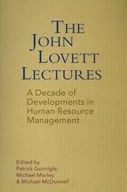 Cover of: The John Lovett Lectures by Patrick Gunnigle
