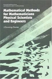 Cover of: Mathematical Methods For Physical Scientists, Mathematicians And Engineers by Jeremy Dunning-Davies