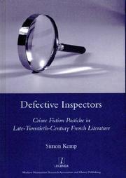 Cover of: Defective Inspectors: Crime-fiction Pastiche in Late Twentieth-century French Literature (Legenda Main Series) (Legenda Main Series)