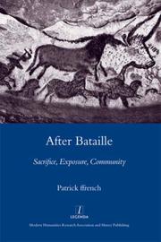 Cover of: After Bataille: Sacrifice, Exposure, Community (Legenda Main) (Legenda Main Series)