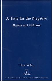 Cover of: A Taste for the Negative | Shane Weller