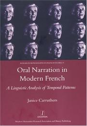 Cover of: Oral Narration in Modern French | Janice Carruthers