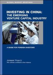 Cover of: The emerging venture capital industry in China by Jonsson Yinya Li, Jonsson Yinya Li