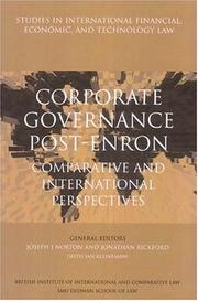 Corporate governance Post-Enron by Joseph Jude Norton, Jan Kleineman