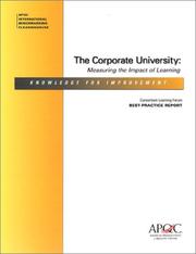 The Corporate University by American Productivity & Quality Center