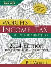 Cover of: Worth's Income Tax Guide for Ministers 2004: (For 2003 Tax Year) (Worth's Income Tax Guide for Ministers)