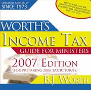Cover of: Worth's Income Tax Guide for Ministers 2007: (For Preparing 2006 Tax Returns)