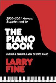 Cover of: The Piano Book Supplement: 2000-01 Annual Supplement