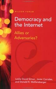 Cover of: Democracy and the Internet by Leslie David Simon, Javier Corrales, Donald R. Wolfensberger