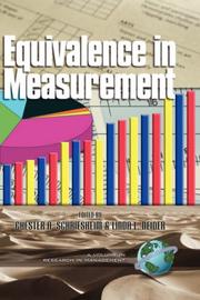 Cover of: Equivalence in Measurement (Research in Management, V. 1) (Research in Management)