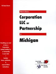 Cover of: How to Form a Corporation, LLC or Partnership in Michigan (QuickStart)