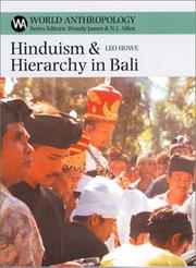 Cover of: Hinduism & hierarchy in Bali by Leo Howe, Leo Howe