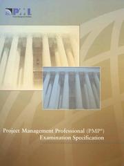 Cover of: Project Management Professional (PMP) Examination Specification | Project Management Institute.