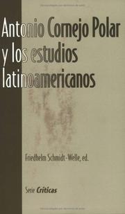 Cover of: Antonio Cornejo Polar y los Estudios Latinoamericanos (Serie Criticas)