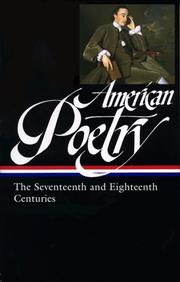 Cover of: American Poetry: The Seventeenth and Eighteenth Centuries (Library of America #178)