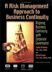 Cover of: A Risk Management Approach to Business Continuity: Aligning Business Continuity with Corporate Governance