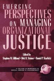 Cover of: Emerging Perspectives on Managing Organizational Justice