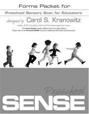Preschool SENSE Forms Packet by Carol Kranowitz