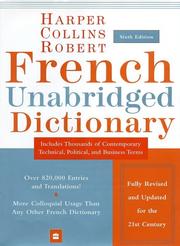 Cover of: HarperCollins Robert French Unabridged Dictionary, 6th Edition (Harpercollins Unabridged Dictionaries) by HarperCollins
