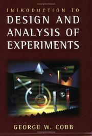 Introduction to design and analysis of experiments by George W. Cobb, Cobb