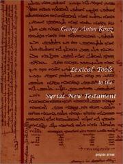 Cover of: Lexical Tools to the Syriac New Testament