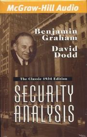 Cover of: Security Analysis by Benjamin Graham