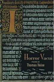 Cover of: Horror vacui: poems