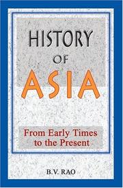 Cover of: History of Asia by B. V. Rao