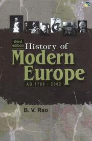 Cover of: History of Modern Europe AD 1789-2002 by B. V. Rao