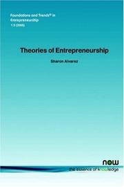 Cover of: Theories of Entrepreneurship (Foundations and Trends(R) in Entrepreneurship)