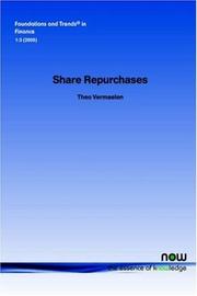 Cover of: Share Repurchases (Foundations and Trends(R) in Finance) by Theo Vermaelen