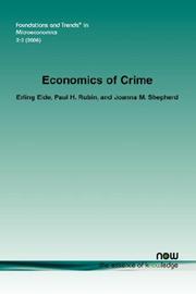 Cover of: Economics of Crime