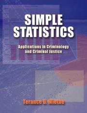 Cover of: Simple Statistics: Applications in Criminology And Criminal Justice